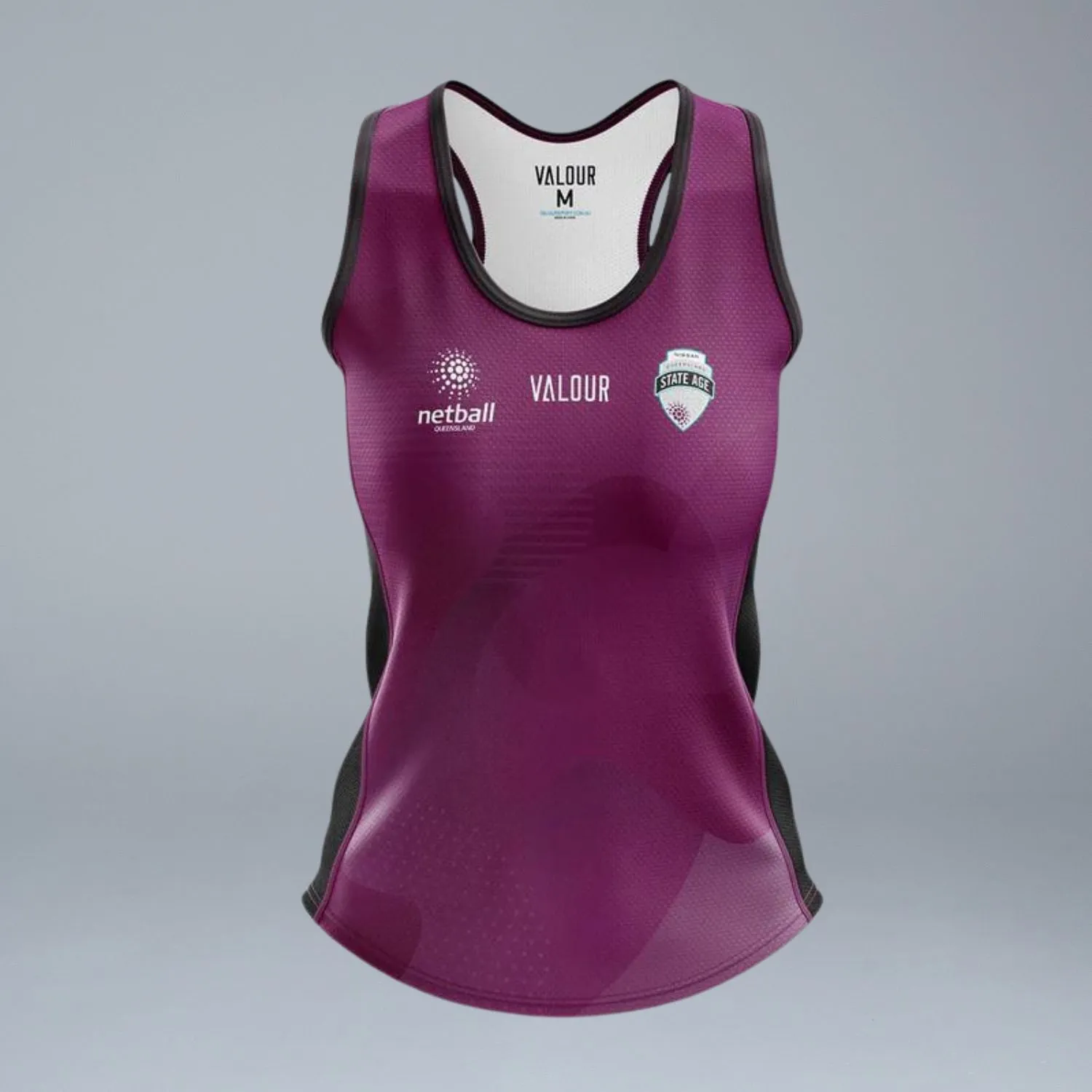 Netball QLD State Age Singlet Dark