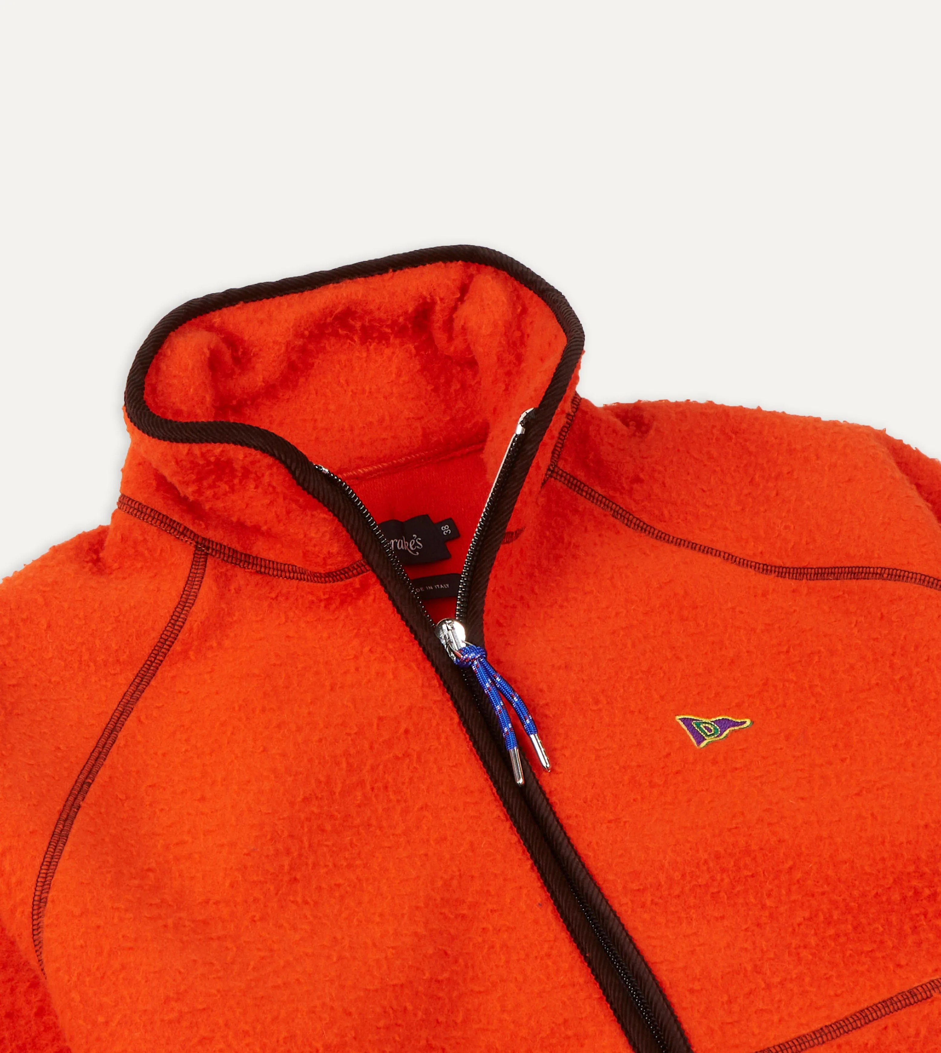 Orange Casentino Wool Half-Zip Pullover Fleece