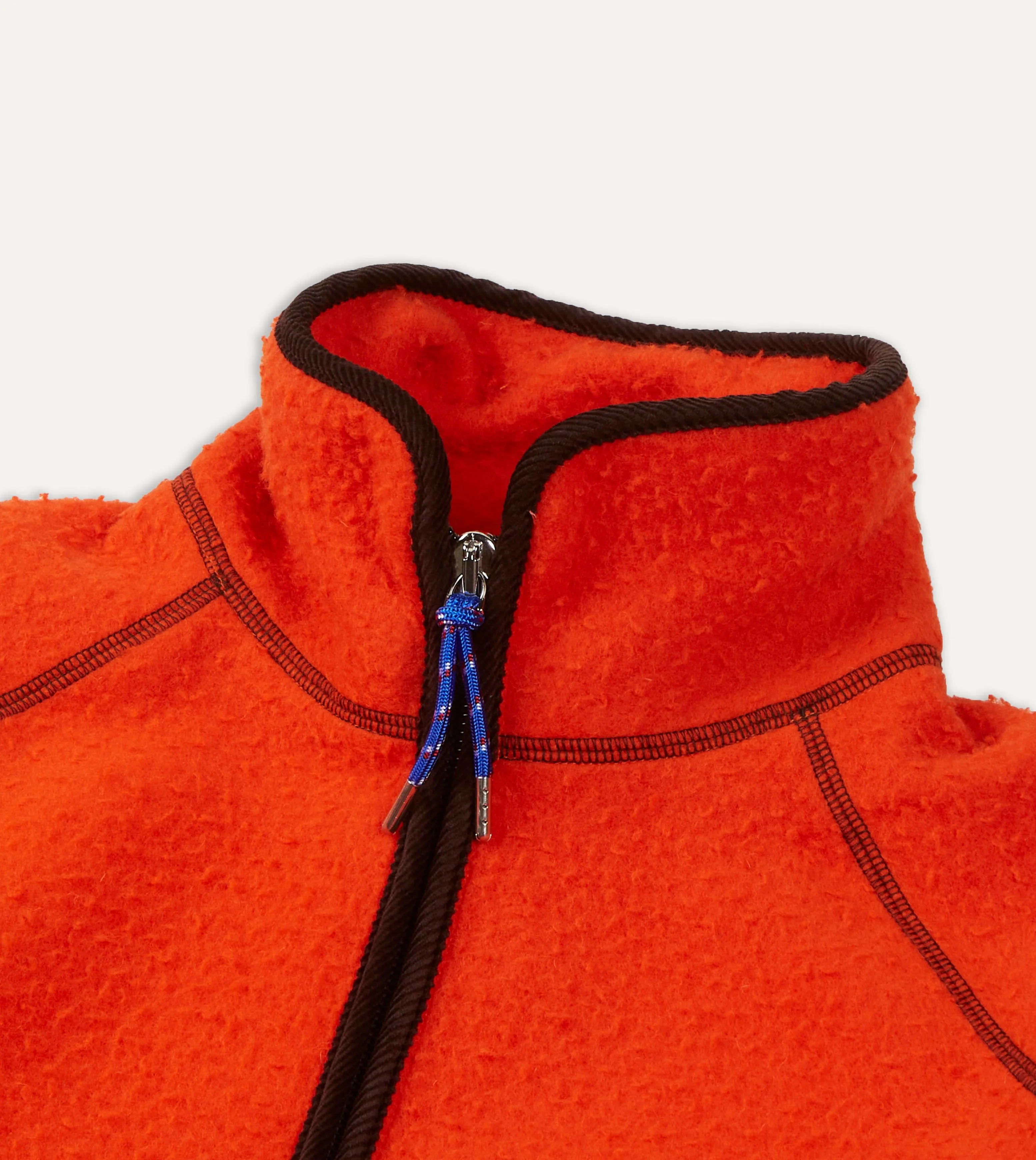 Orange Casentino Wool Half-Zip Pullover Fleece