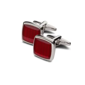 Red Crystal Square Cufflinks