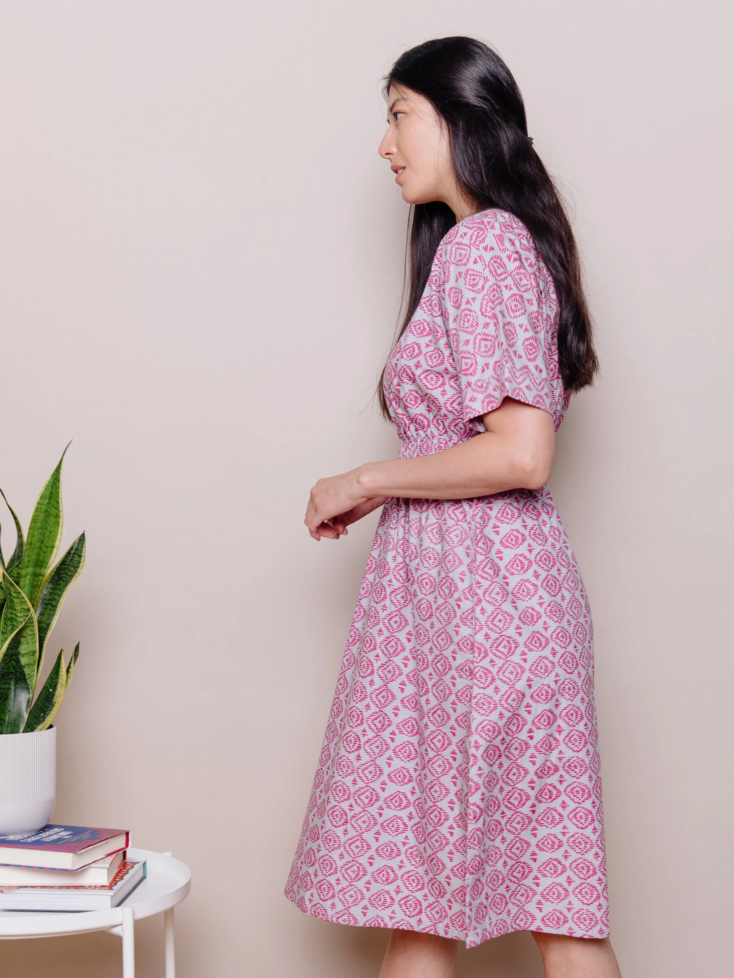 Roo Elastic Waist Dress - Pink Diamond