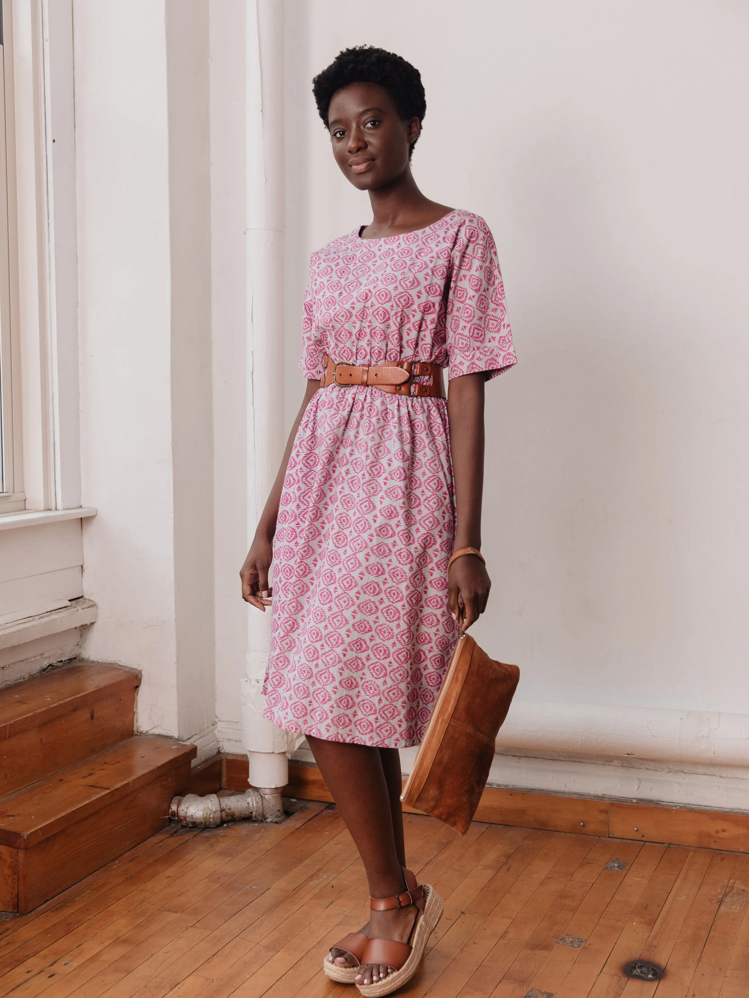 Roo Elastic Waist Dress - Pink Diamond