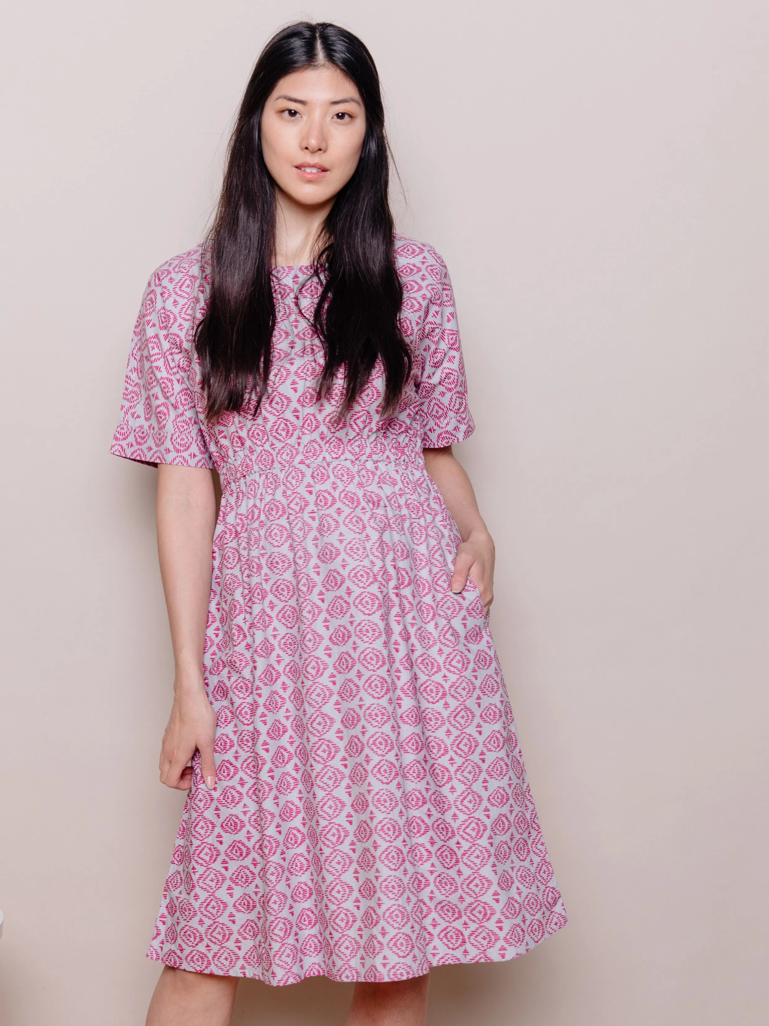 Roo Elastic Waist Dress - Pink Diamond