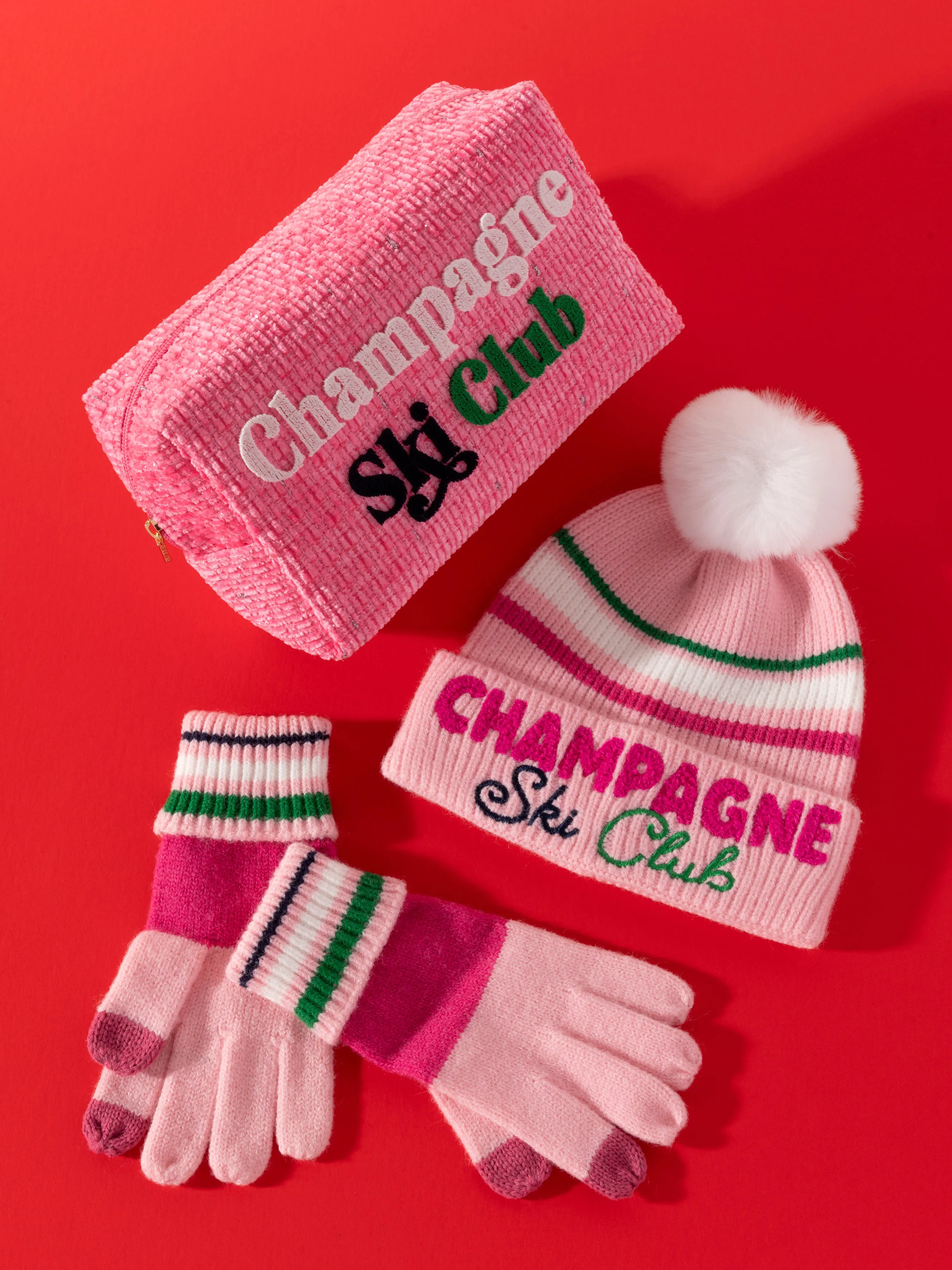 Shiraleah Colorado "Champagne Ski Club" Beanie, Blush