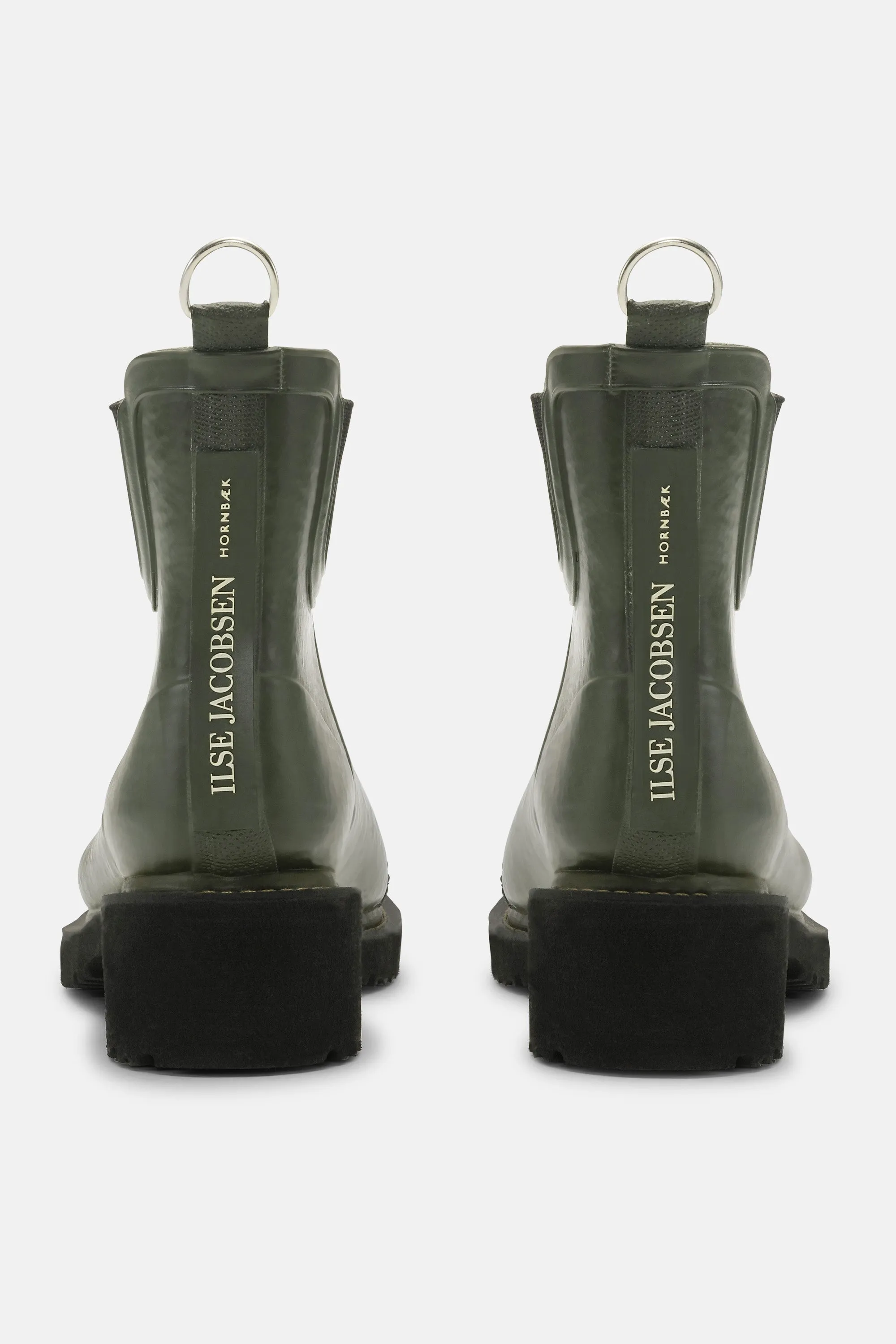 Short Rubber Boots With High Heel - Army