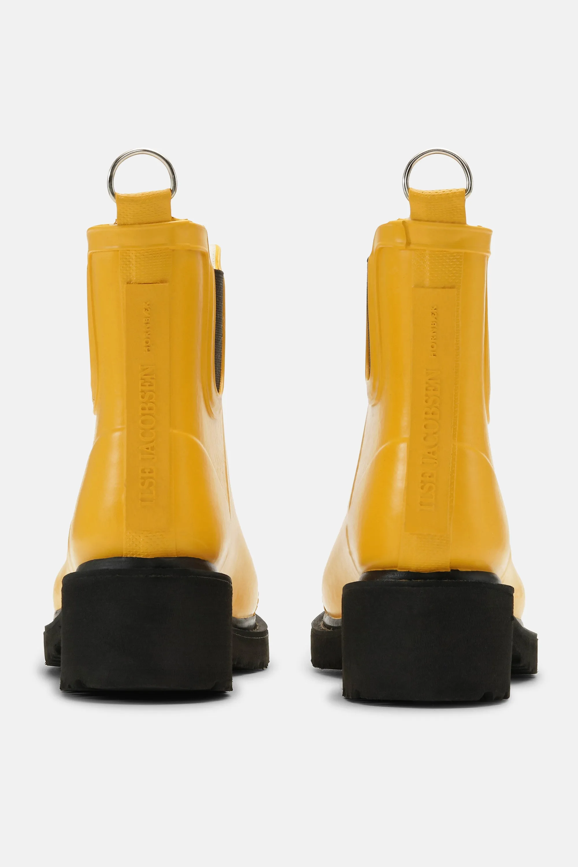 Short Rubber Boots With High Heel - Cyber Yellow