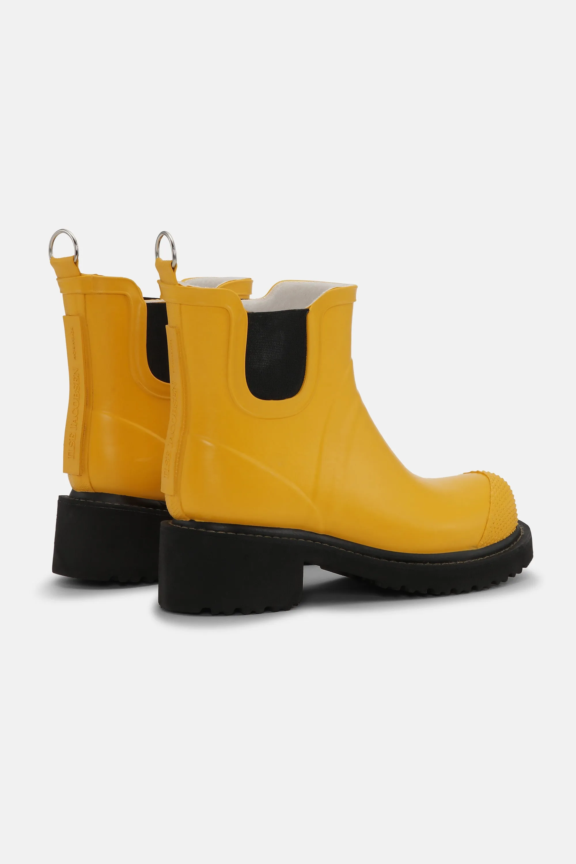 Short Rubber Boots With High Heel - Cyber Yellow