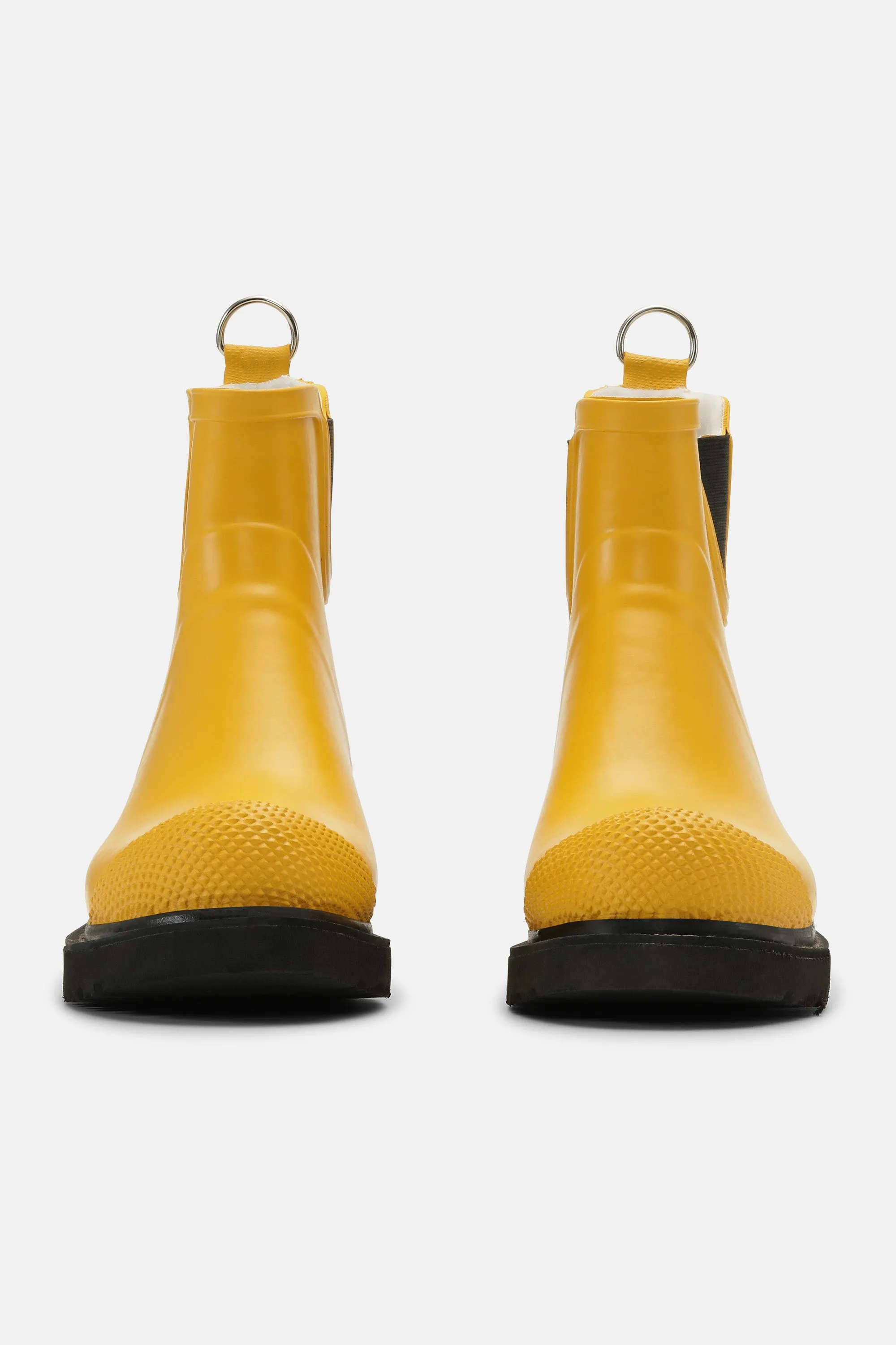 Short Rubber Boots With High Heel - Cyber Yellow