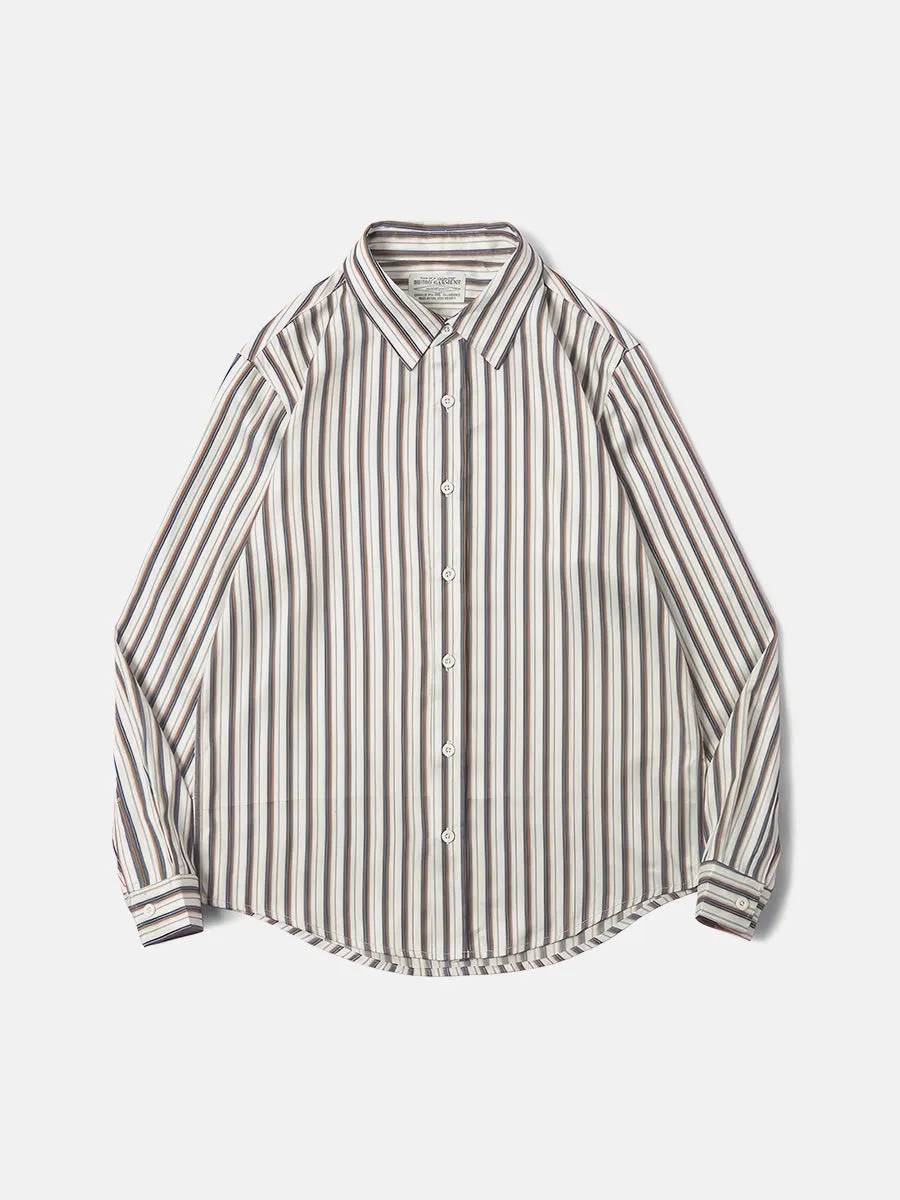 Silk Feel Striped Shirt