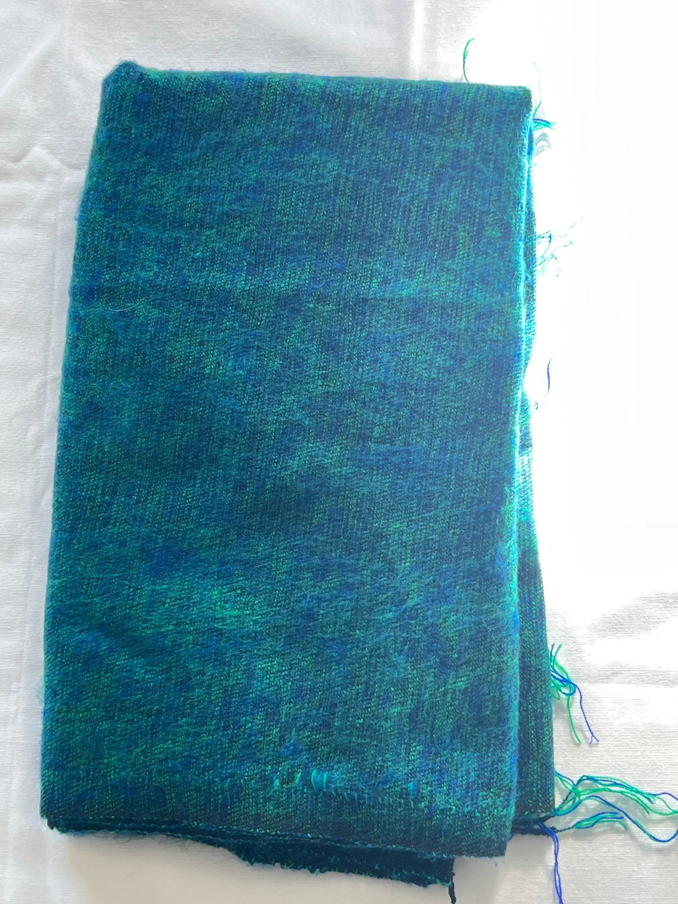 Teal green Handmade, Himalayan yak wool scarf/shawl/wrap/Hand loomed in Nepal