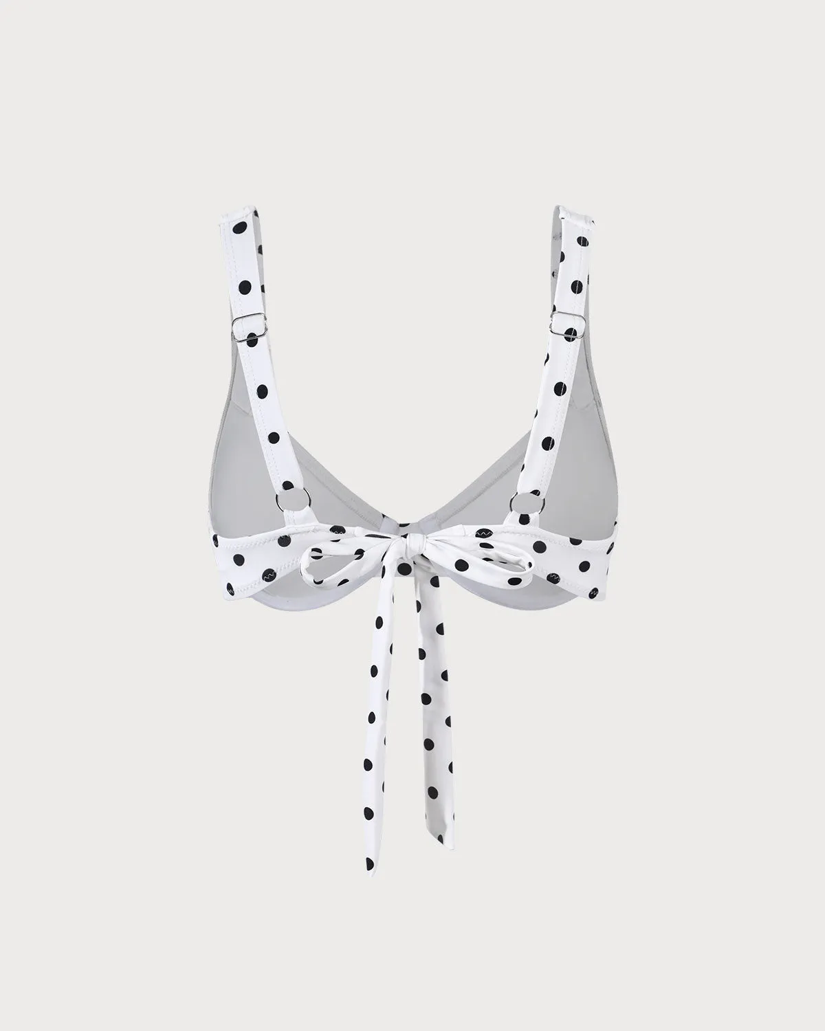 The White Polka Dot Underwire Bikini Top