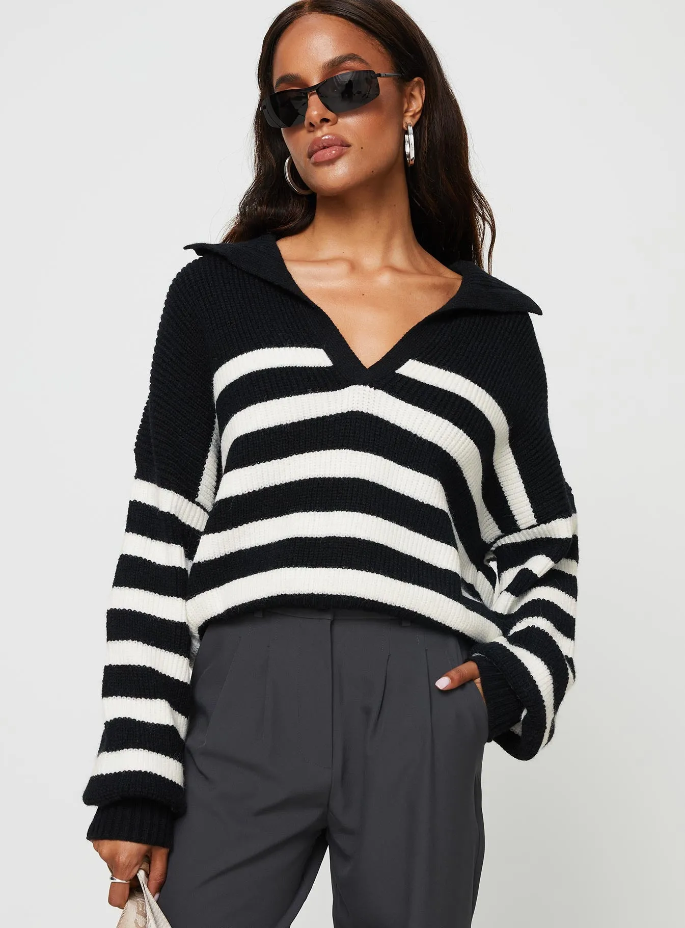 Williamson Stripe Sweater Black / Cream