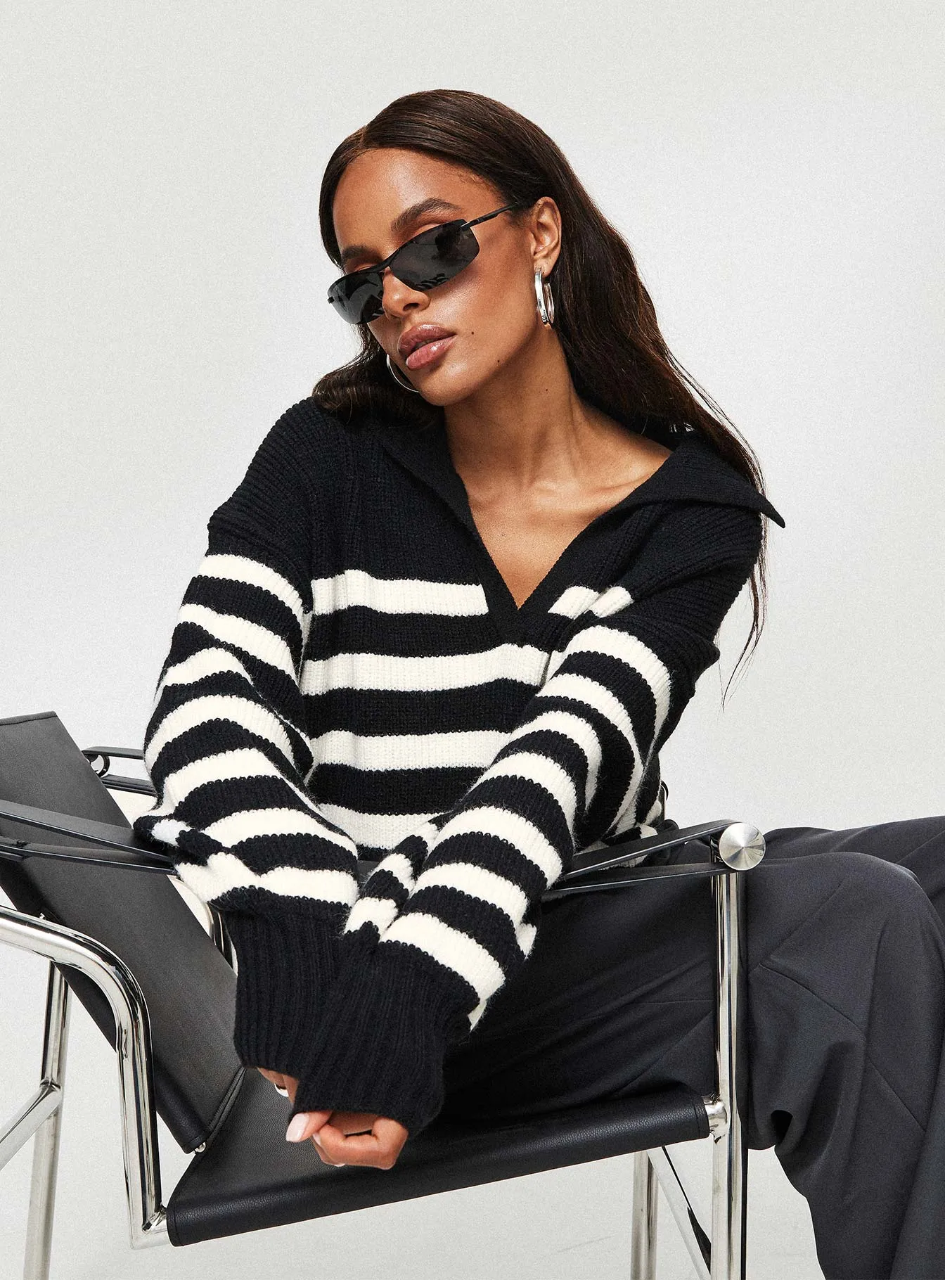 Williamson Stripe Sweater Black / Cream