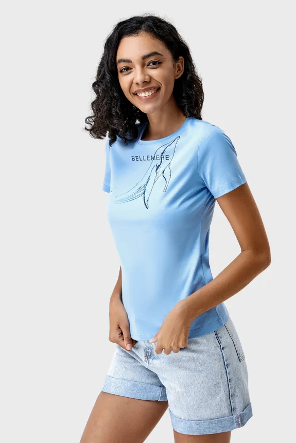 Women’s Whale Graphic Print Crew Neck T-Shirt