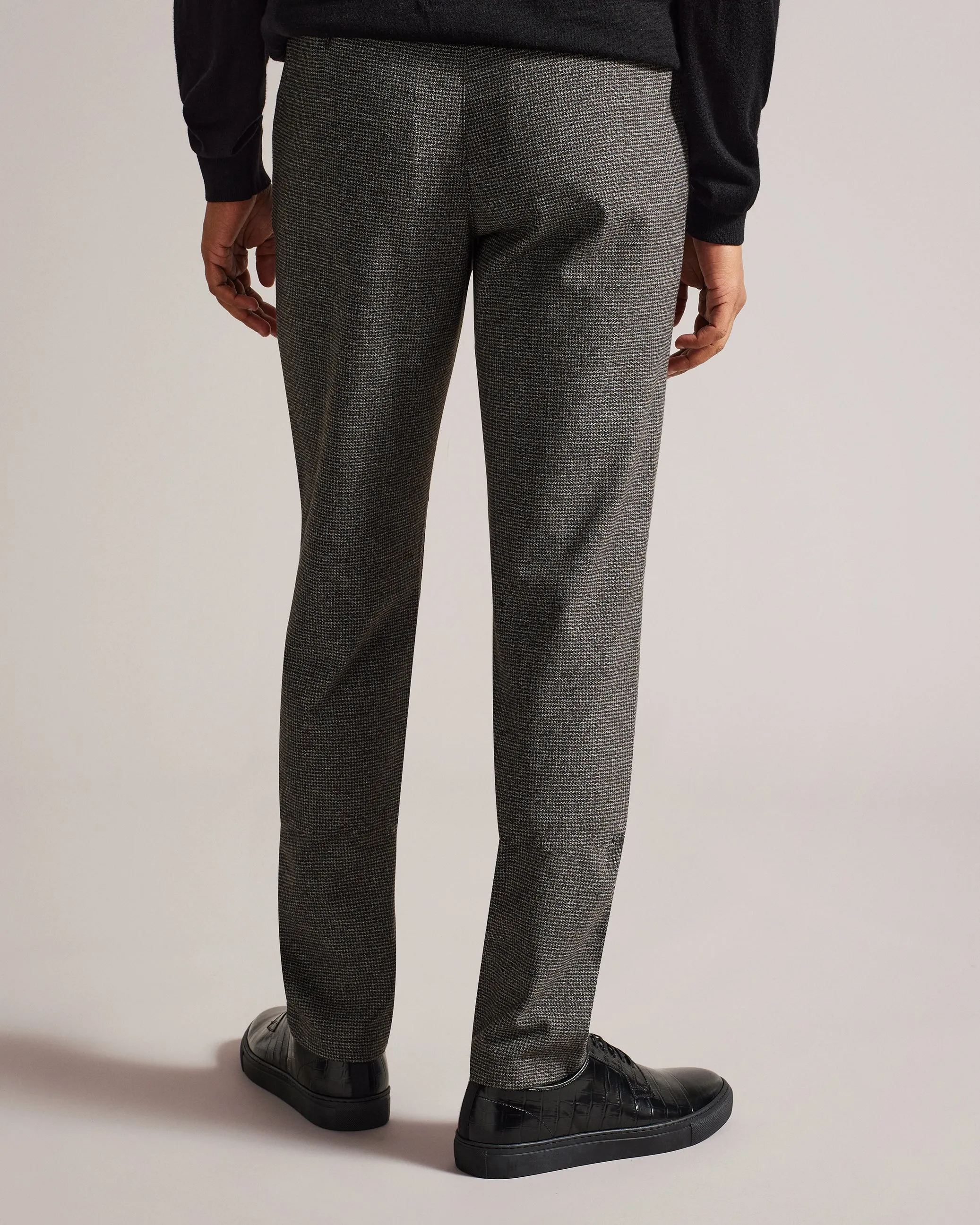 Ziyech Irvine Fit Puppytooth Trousers Grey