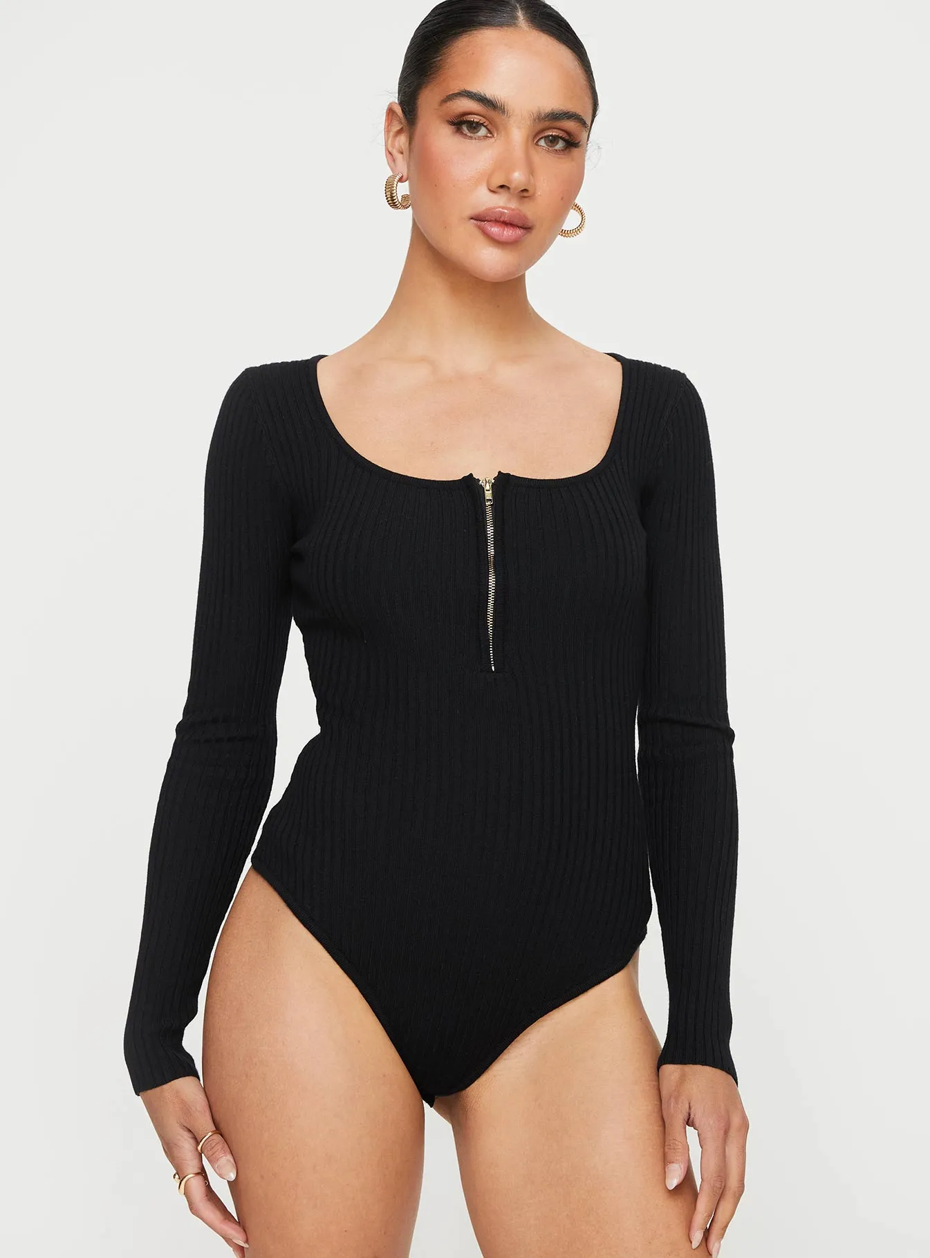 Zuma Long Sleeve Bodysuit Black